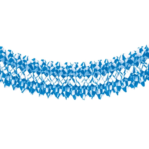 Papstar 5x Großraumgirlande, Papier Ø 25 cm · 10 m "Bayrisch Blau" schwer entflammbar