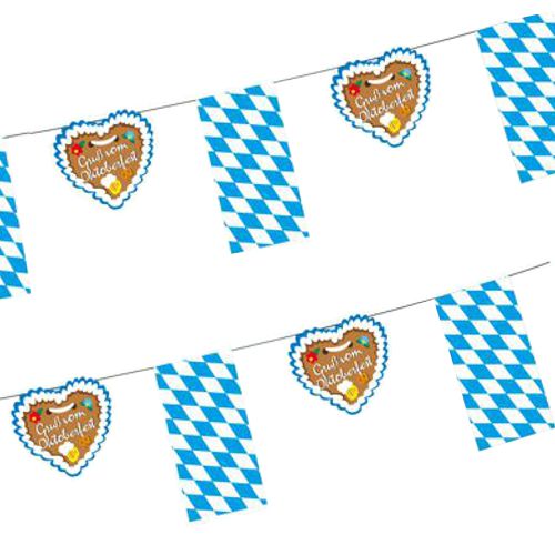 Papstar 10 x Flaggenkette, Papier 4 m "Gruß vom Oktoberfest"