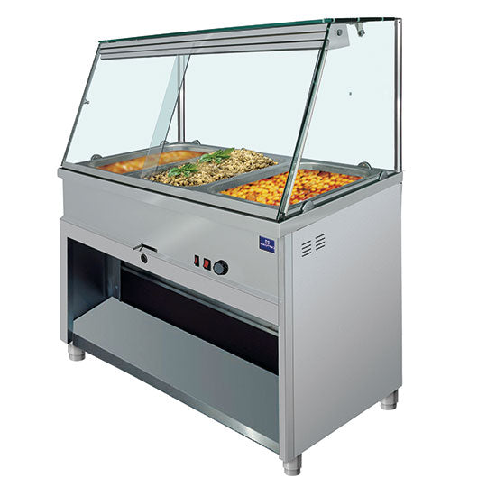 Mastro Bainmarie-Theke 4x GN 1/1 mit gerader Frontverglasung, +30°/+90°C